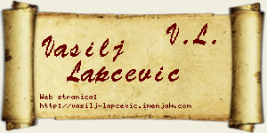 Vasilj Lapčević vizit kartica